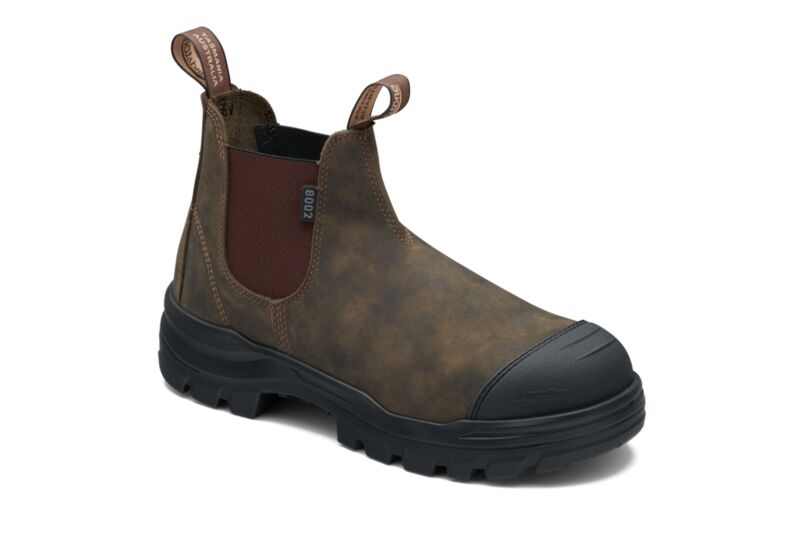 8002 Blundstone RotoFlex Steel Elastic Side Safety Boot Rustic