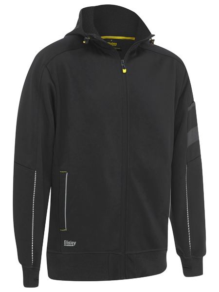 WORK FLEECE ZIP-FRONT HOODIE WITH SHERPA LINING