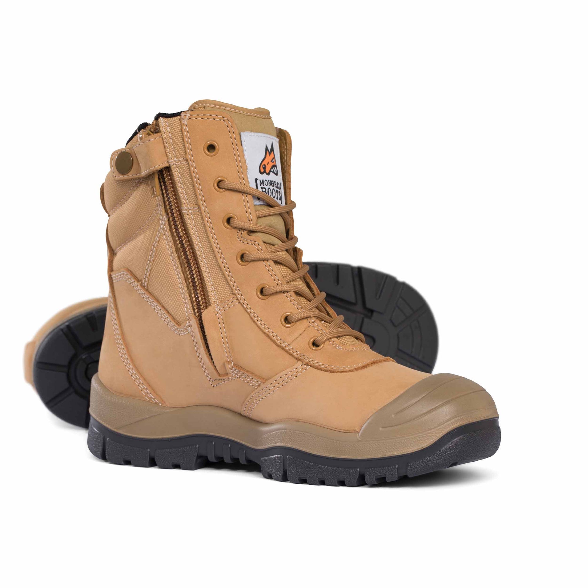 Mongrel High Leg ZipSider Boot w/ Scuff Cap - Wheat