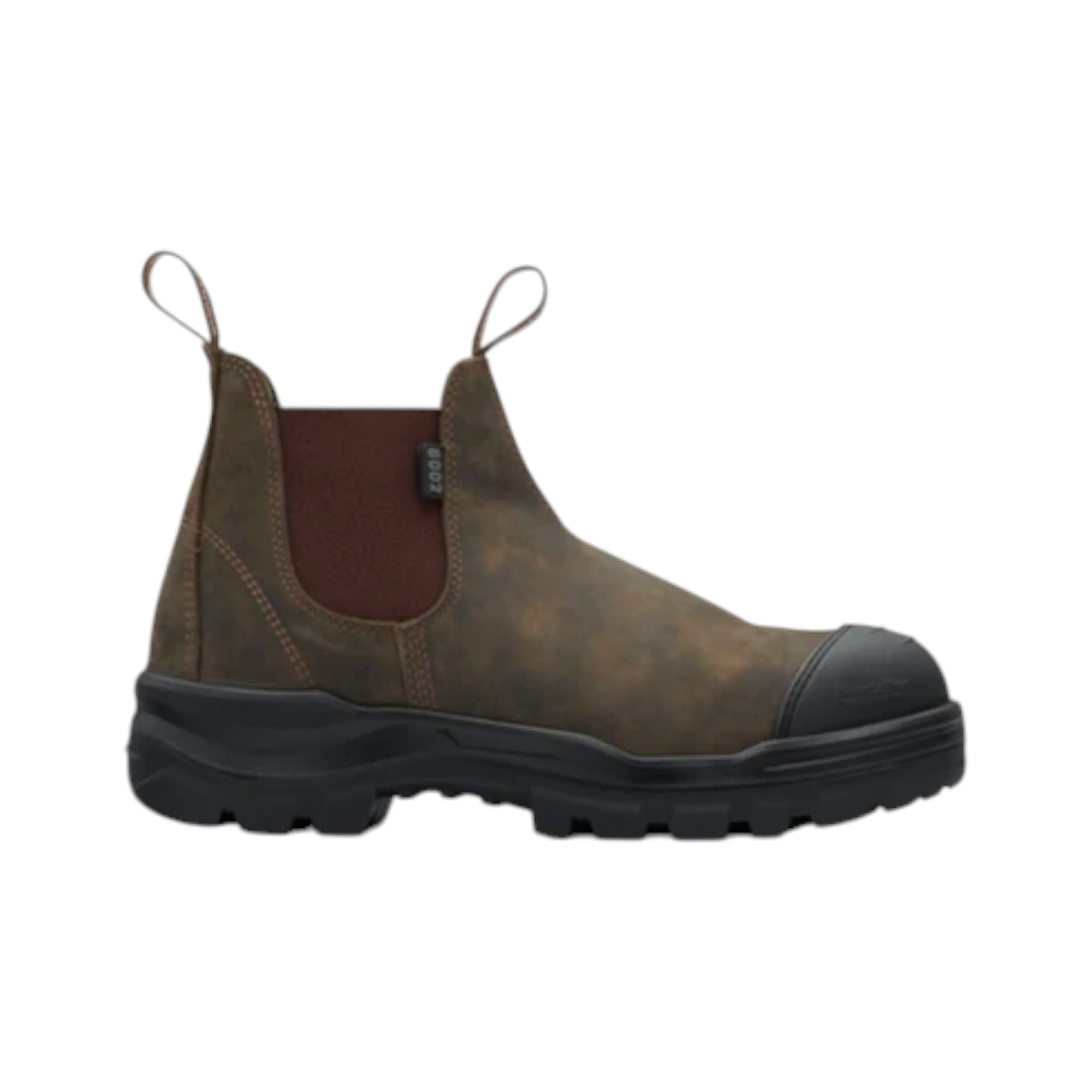 8002 Blundstone RotoFlex Steel Elastic Side Safety Boot Rustic Brown
