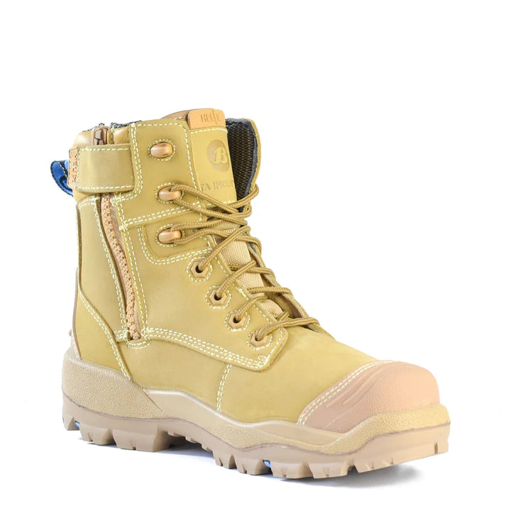 Bata 804-88015 Longreach CT Ultra Zip/Lace Safety Composite Toe Wheat