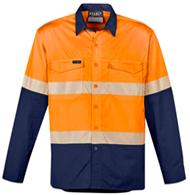 SYZMIK MENS RUGGED COOLING HI VIS SEGMENTED TAPE LONG SLEEVE SHIRT