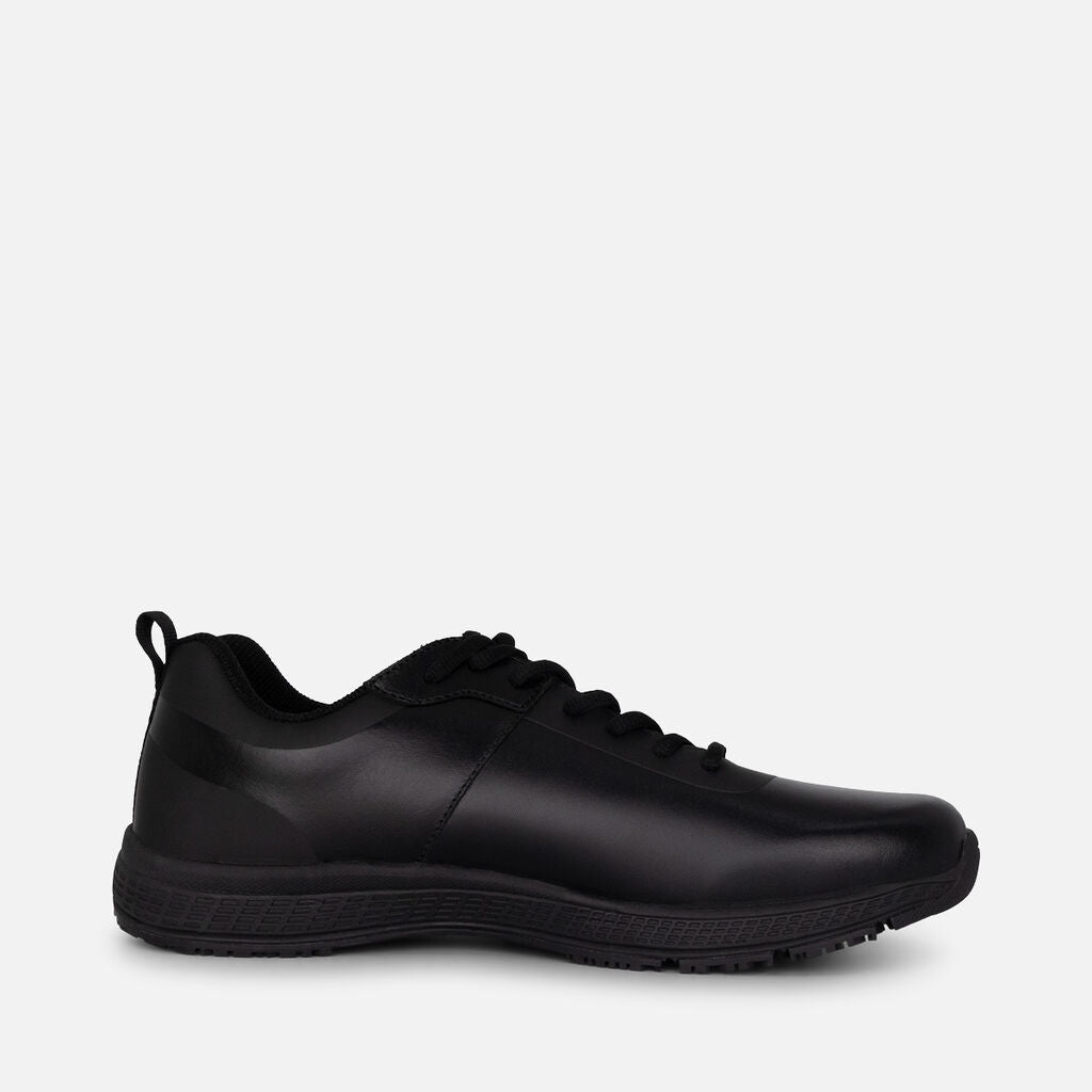 SUPERLITE LEATHER LACE UP WORK SHOES - BLACK