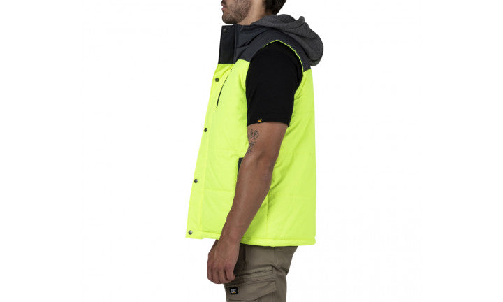 CAT Hi Vis Hooded Work Vest Yellow / Black