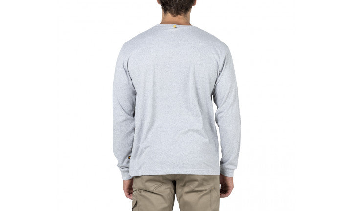 CAT Trademark Banner Long Sleeve Work Shirt - Grey 1510034