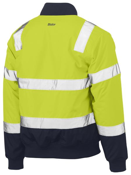 Bisley Taped Two Tone Hi Vis Bomber Jacket With Padded Lining