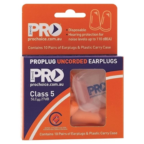 Pro Choice Probullet Disposable Uncorded Earplugs 10 P ACK UNCORDED