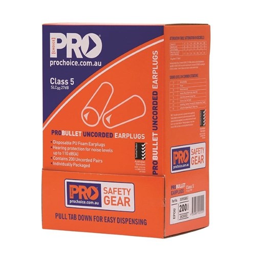 Pro Choice Probullet Disposable Uncorded Earplugs Uncorded