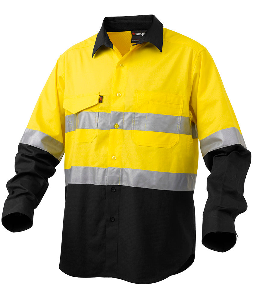 King Gee WC2 Hi Vis Ref Spliced Shirt L/S