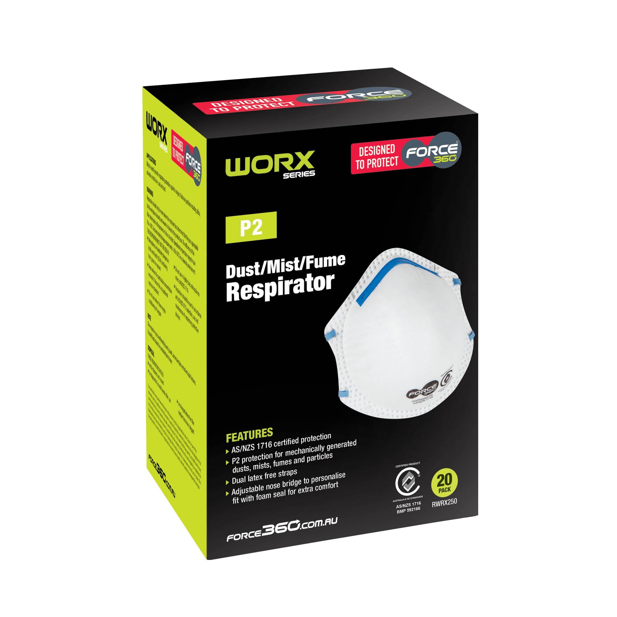 Force360 P2 Disposable Respirator (20 per box)