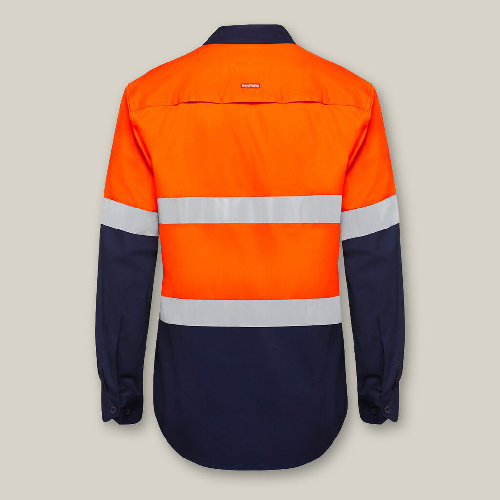 Hardyakka Core Hi Vis Long Sleeve 2 Tone Taped Vented Cotton Shirt